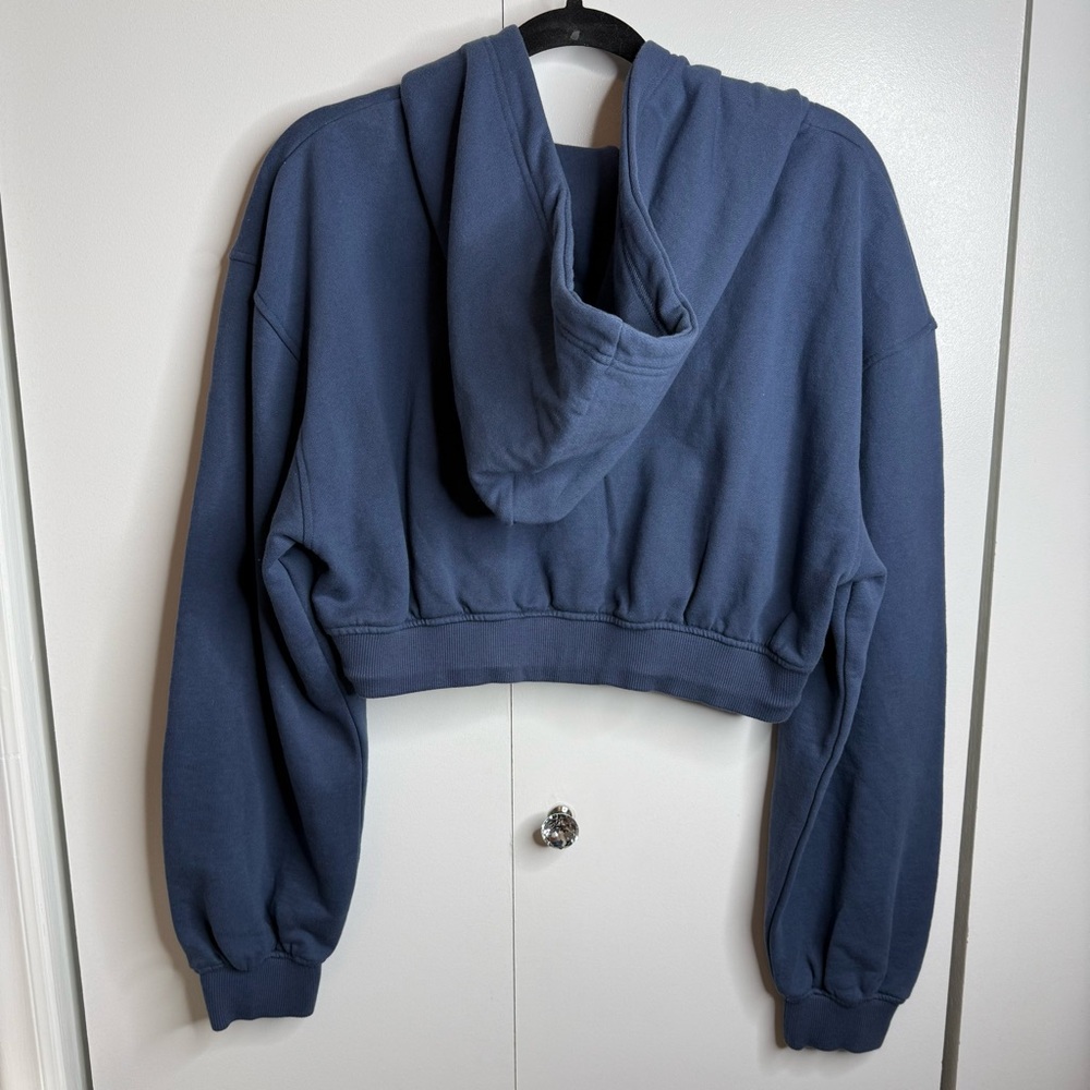 For Live and Lemons Josie Blue Cropped Hoodie Large NWT - Picture 8 of 10